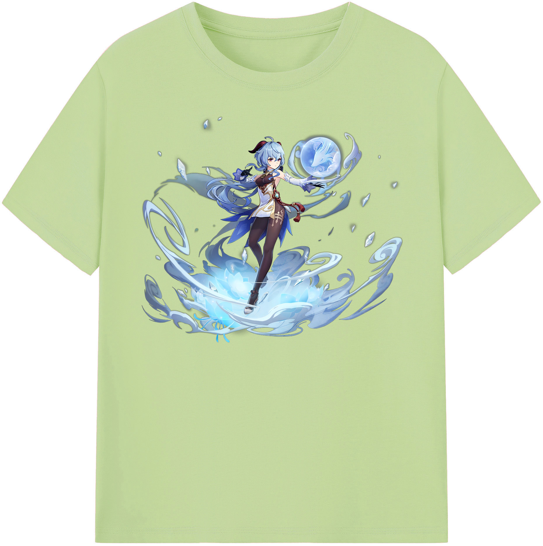 げんし神 甘雨 かんう genshin Ganyu 綿100％半袖Tシャツ（フロントプリント）